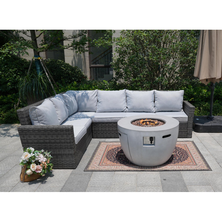 Latitude Run® Cecilia Wicker/Rattan 6 Person Seating Group With